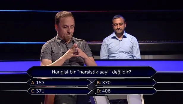 Hangisi bir narsistik sayı değildir? Kim Milyoner Olmak İster'de dikkat çeken soru!