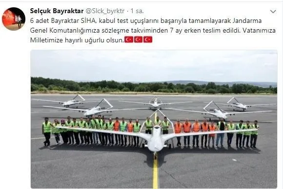 6 adet Bayraktar SİHA Jandarma Genel Komutanlığı'na teslim edildi-1