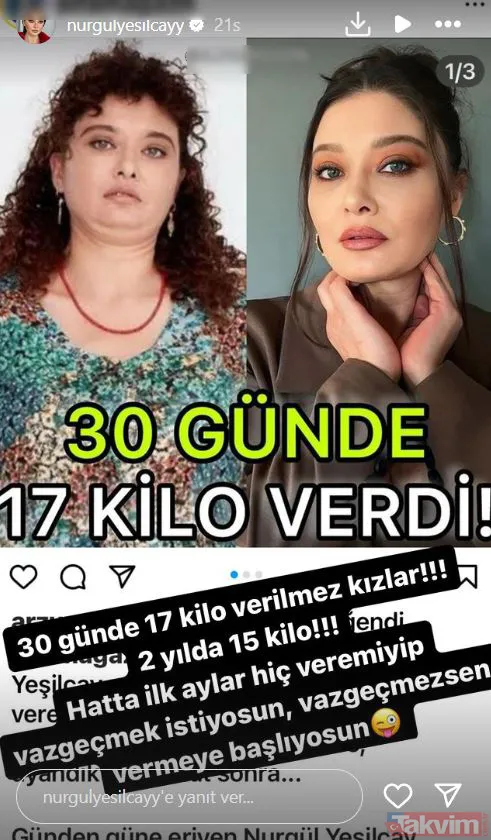 30 günde 17 kilo iddiası! Nurgül Yeşilçay gerçeği açıkladı! Takipçilerine tavsiye verdi! Bakın hangi diyeti uygulamış... - 9