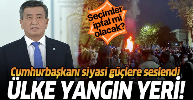 Son dakika: Kırgızistan'da ortalık karıştı! Cumhurbaşkanı Sooronbay Ceenbekov, ülkedeki siyasi güçlere seslendi