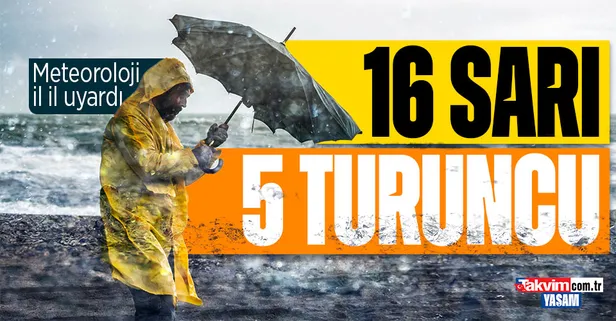 HAVA DURUMU | Meteoroloji'den 16 il için sarı 5 il için turuncu alarm | 19 Mayıs 2023 hava durumu