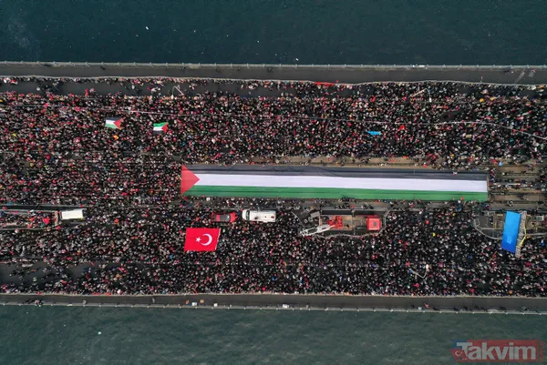 Galata'dan şehitlerimiz ve Filistin için dünyaya haykırış... İsimleri tek tek okundu | Tarihi günden tarihi kareler! - 41