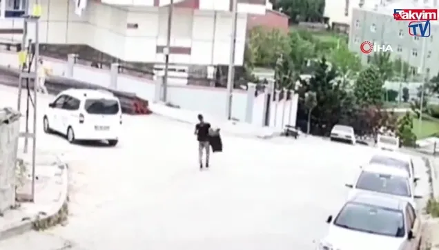 Önce tepsiyi, sonra sobayı böyle çaldı