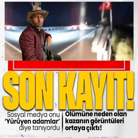 Sosyal medyada ’Yürüyen adamlar’ adıyla fenomen olan Neşet Turan’a canlı yayın yaparken kamyon çarpmıştı! Feci olayın görüntüleri ortaya çıktı