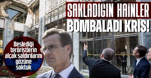 İsveç Başbakanı Kristersson Stockholm’de sakladığı FETÖ’cülerin bombaladığı Gazi Meclis’i ziyaret etti
