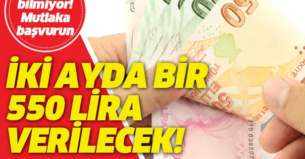 Mutlaka başvurun! 2 ayda bir 550 TL verilecek