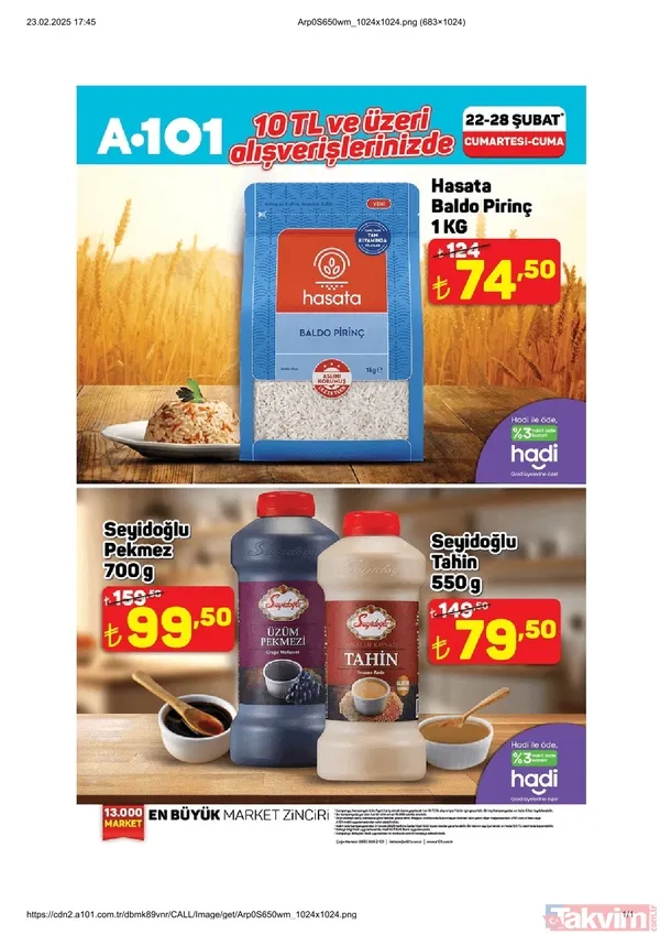 Torku Çatalhöyük Pilavlık Bulgur (2.5 Kg) - 75 Tl Sinangil Buğday Unu (8+1=9 Kg) - 199 Tl Keskinoğlu Dondurulmuş Piliç Şinitzel (1 Kg) - 109 Tl