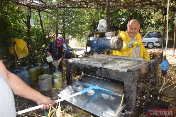 Kilosu 100 lira! Pişmesi 10 saati bulan şeker kamışı pekmezi yok satıyor - 3