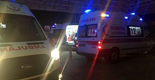 Konyada yolcu otobüsü devrildi
