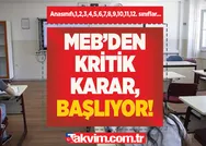 MEBden kritik karar, başlıyor! Mahmut Özer 7 ili uyardı! Tüm okul öncesi, ilk ve ortaöğretim Anasınıfı,1,2,3,4,5,6,7,8,9,10,11,12. sınıflar...