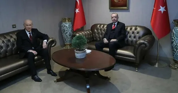 Başkan Erdoğan ile MHP lideri Devlet Bahçeli bir araya geldi