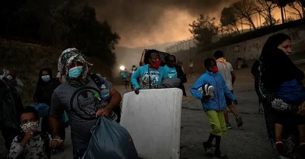 Yunanistan’ın Midilli Adası’ndaki sığınmacı kampında yangın çıktı