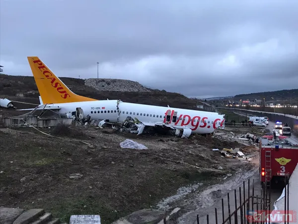 Sabiha Gökçen'deki uçak kazasından dehşet veren kareler - 8