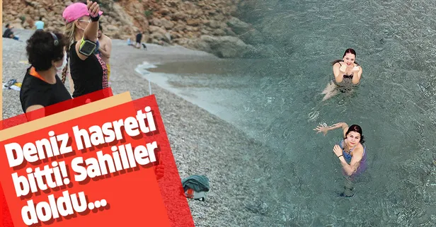 Antalyalının deniz hasreti bitti! Yasak kalktı, sahiller doldu