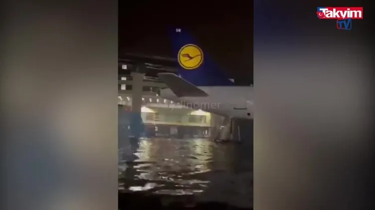 Almanya'da Frankfurt Havalimanı'nı su bastı