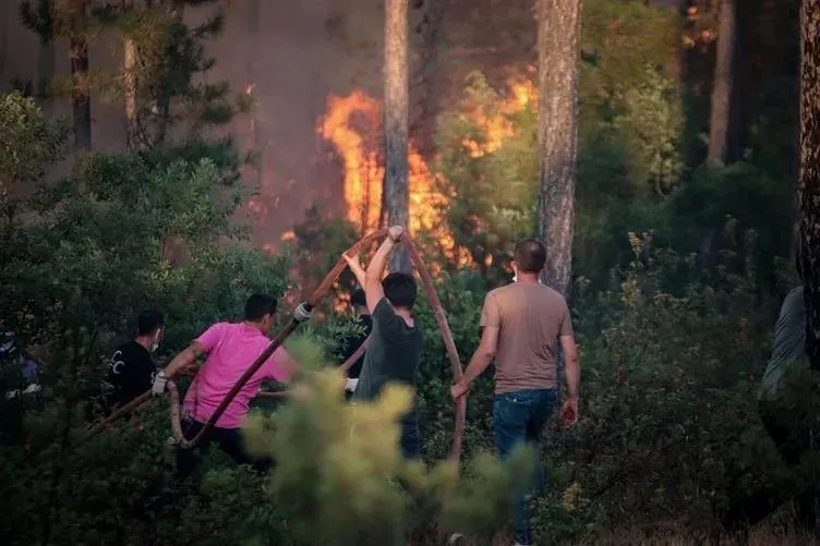 Yeşil vatanın kahramanları! Yangın Bölgesinde devlet millet omuz omuza