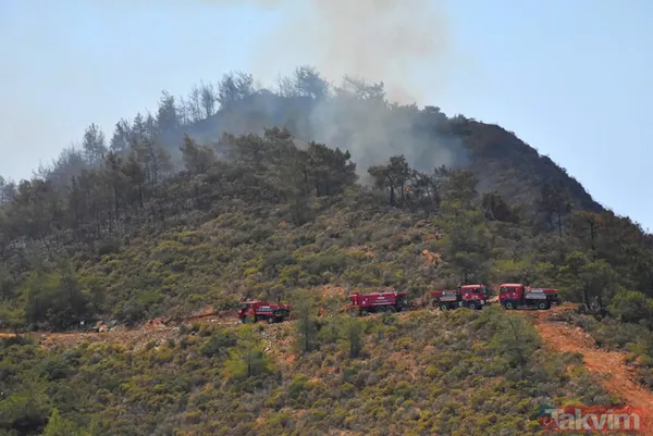 SON DAKİKA: Muğla Marmaris'teki orman yangını uydudan görüntülendi - 6