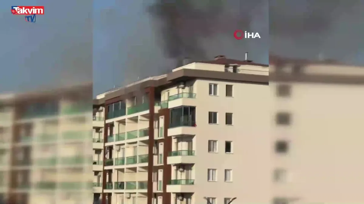 İzmir'de 7 katlı binada korkutan yangın!