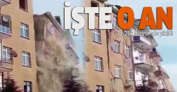 Son dakika: Elazığ’daki 4.2’lik deprem sonrası ağır hasarlı bina böyle yıkıldı! O anlar anbean kamerada