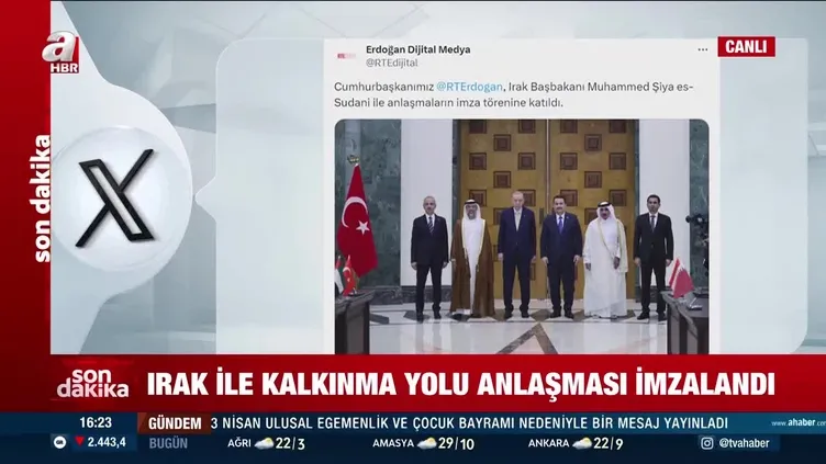 Irak ile Kalkınma Yolu Anlaşması imzalandı