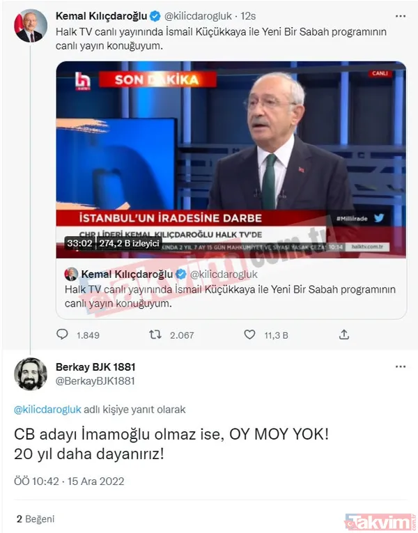 CHP'deki savaş Twitter'a taşındı! İmamoğlu yandaşlarından Kılıçdaroğlu'na peş peşe hakaret: "Köpek dışkısına verdiğim değer daha fazla" - 16