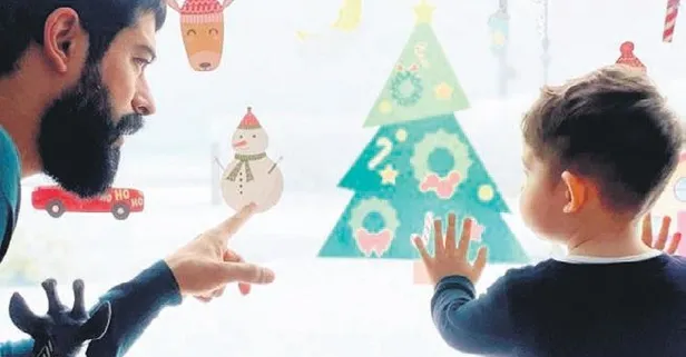 Burak Özçivit ve Fahriye Evcen'in oğulları Karan karla ilk kez tanıştı