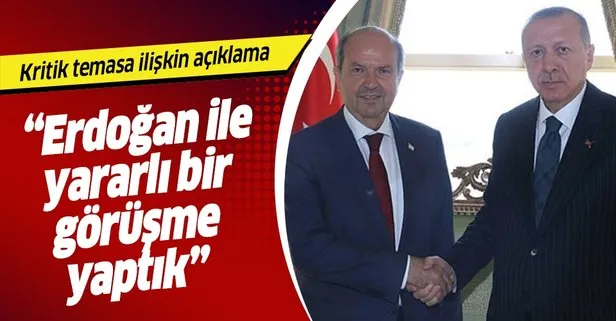 KKTC Başbakanı Ersin Tatar: Erdoğan ile yararlı bir görüşme yaptık