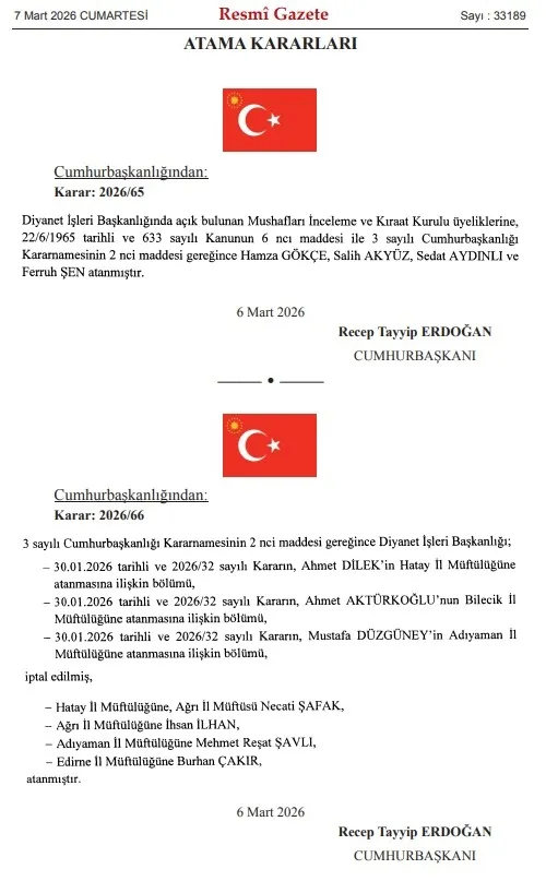 Başkan Recep Tayyip Erdoğan imzaladı: Atama kararları Resmi Gazete'de-2