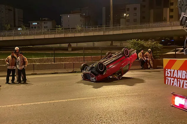 Takla attı aracı bırakıp kaçtı! Yer: Ataşehir