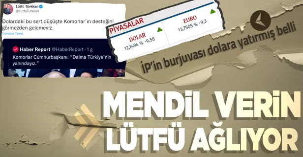 İP'li burjuva Lütfü Türkkan dolara yatırmış belli ki! Dolar düşünce hazımsızlık baş gösterdi