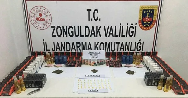 Zonguldak’ta durdurulan bir otomobilden uyuşturucu ve cinsel gücü artırıcı hap çıktı
