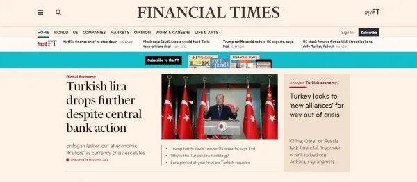 Financial Times manşetini Türkiye haberleriyle donattı-1