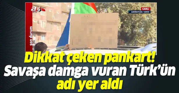 Azerbaycan'ın sevinç kutlamasında dikkat çeken pankart: Milli kahraman Selçuk Bayraktar