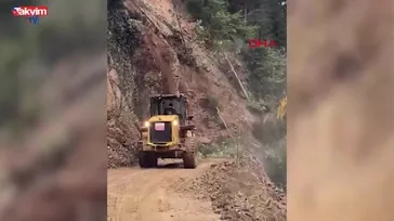 Hemşin’de heyelandan saniyelerle kurtuluş