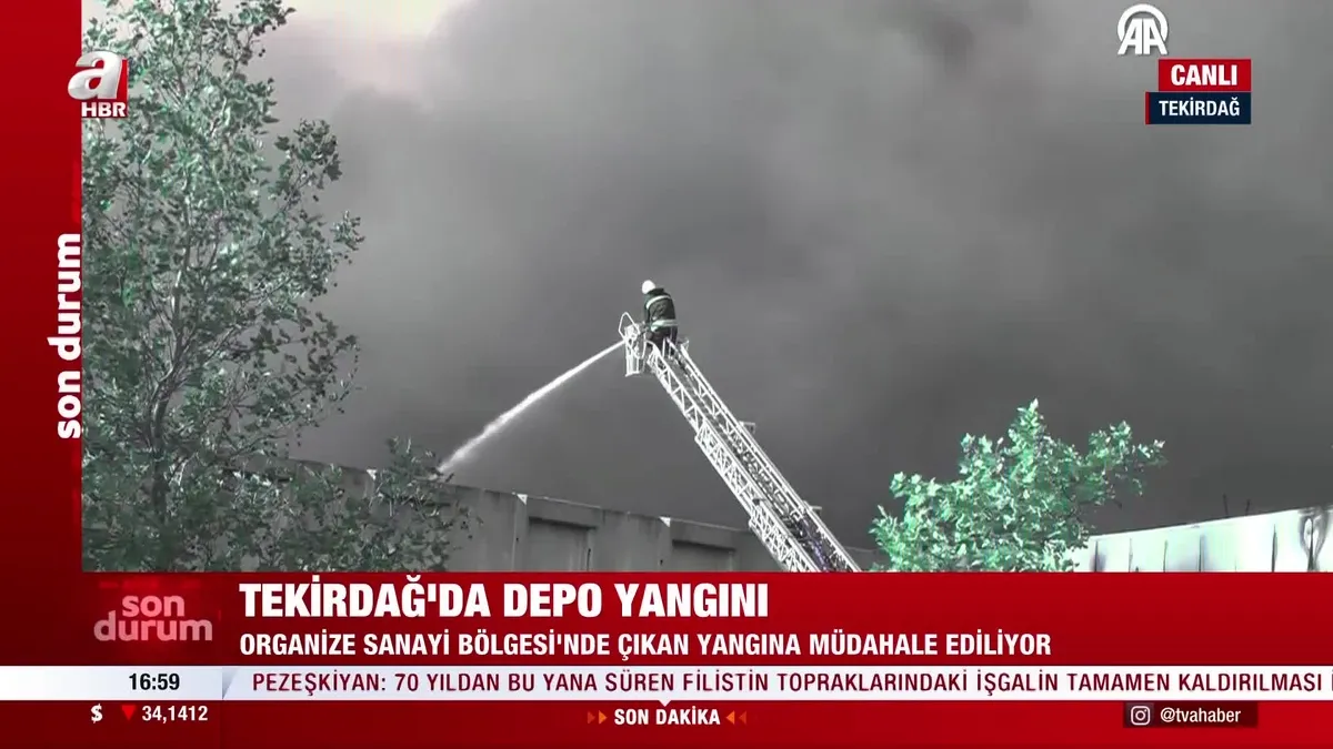 Çerkezköy'de fabrika yangını!