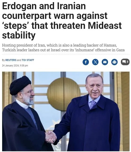 1706165593653.jpeg Başkan Erdoğan-Reisi görüşmesi dünya basınında! Gündem Gazze: Orta Doğu için istikrar sözü-4