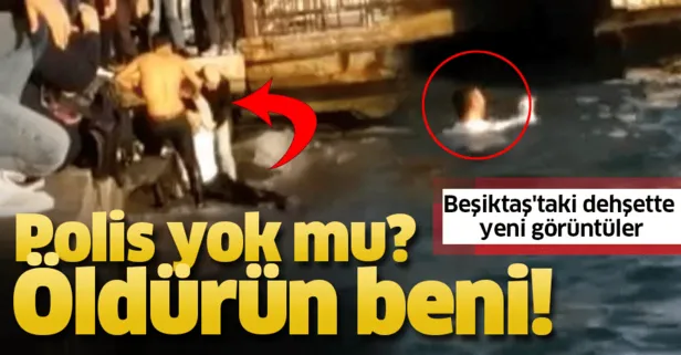 Beşiktaş’ta durağa daldıktan sonra denize atlayan şoförün kurtarılma anı kamerada! ’Öldürün beni’ diye bağırdı