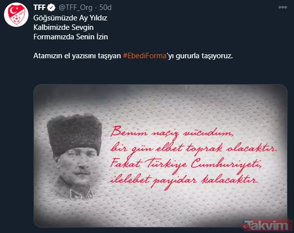 Spor camiası 10 Kasım'da tek ses oldu, Mustafa Kemal Atatürk'ü andı! İşte paylaşımlar - 1