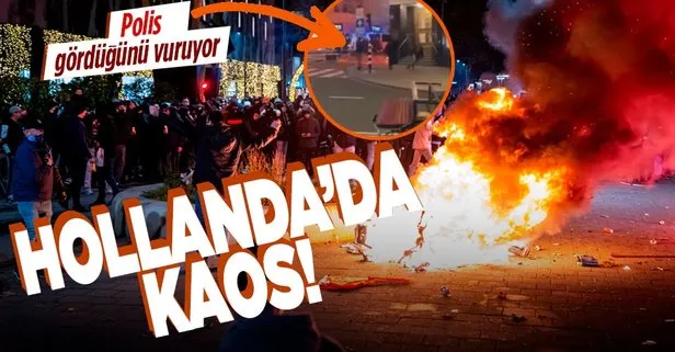 Hollanda karıştı! Koronavirüs karşıtı gösteride eylemciler polisle çatıştı! Polis göstericiyi böyle vurdu