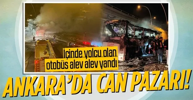 Son dakika: Ankara’da gece yarısı can pazarı! Yolcu otobüsü yandı: 1 ölü, 20 yaralı