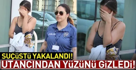 Mağazadan şort ve çanta çalan genç kız yakalandı