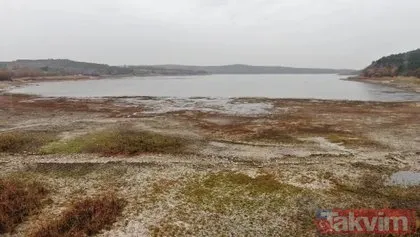 Terkos Gölü’nde kuraklık nedeniyle su çekilince tarihi yol ortaya çıktı