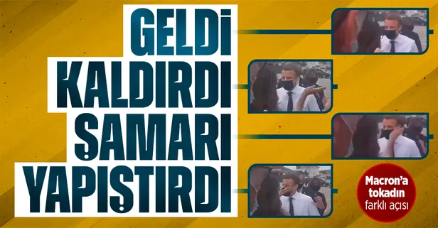 Emmanuel Macron'un tokat yediği anın farklı açıdan videosu ortaya çıktı