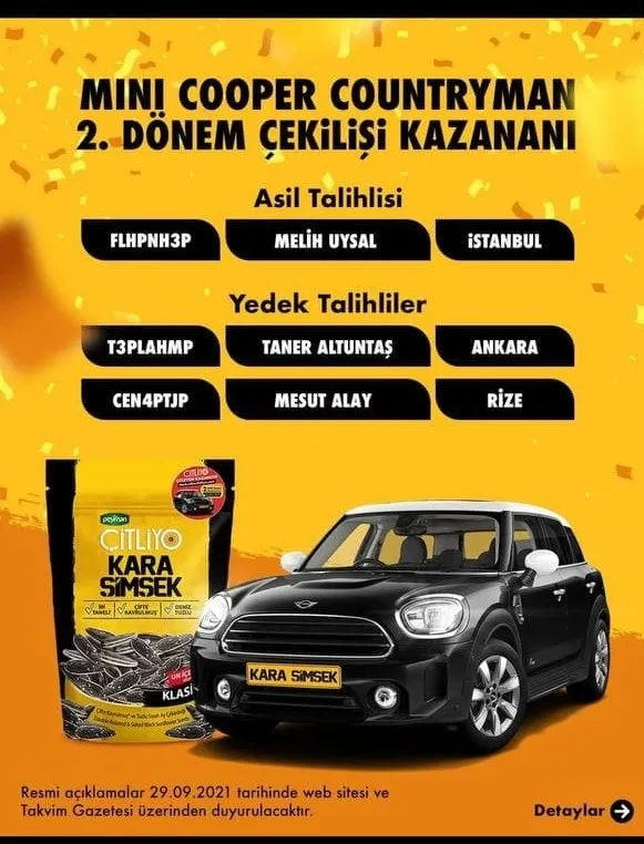 citliyo-2-donem-cekilis-sonucu-2021-takvim-gazetesi-citliyo-mini-cooper-countryman-cekilisi-asil-ve-yedek-talihliler-listesi-1632896960787.jpg Peyman Çitliyo 2. dönem çekiliş sonucu 2021! Takvim Gazetesi Çitliyo Mini Cooper Countryman çekilişi asil ve yedek talihliler listesi!-3