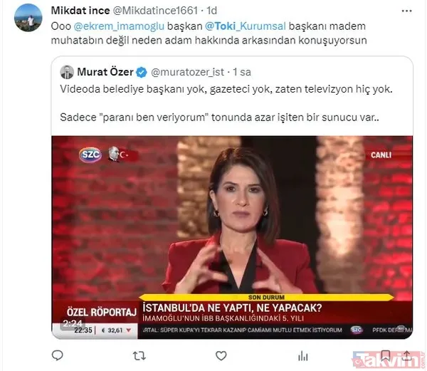 Ekrem İmamoğlu'ndan canlı yayında skandal! Senem Ilgaz'ı canlı yayında azarladı... Tepki yağdı Enver Aysever'den olay sözler - 8