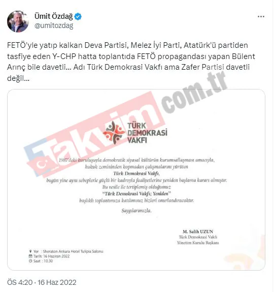 Ümit Özdağ'ın 7'liyi yerden yere vurduğu tweetlerini hatırlatıyoruz... Bunları nasıl yutacaklar?-21