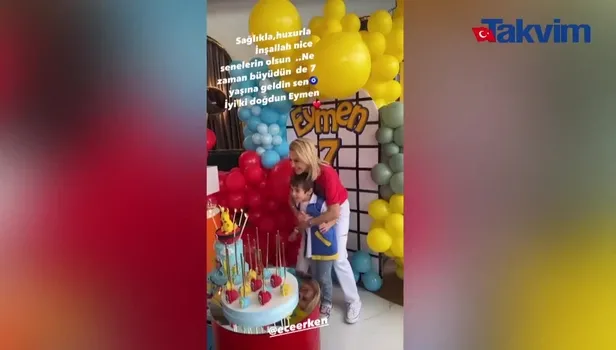 Ece Erken oğlu Eymen'in yeni yaşını kutladı