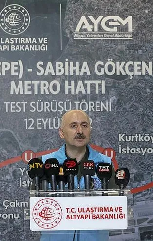 Bakan Karaismailoğlu, Pendik-Sabiha Gökçen Havalimanı metro hattının test sürüşüne katıldı tarih verdi: Ekim ayında hizmete giriyor