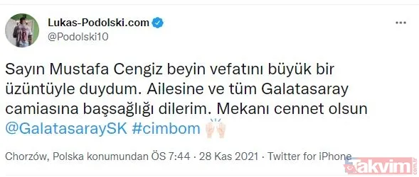 Eski Galatasaray Başkanı Mustafa Cengiz hayatını kaybetti! Spor dünyası tek yürek: Peş peşe taziye mesajları - 20