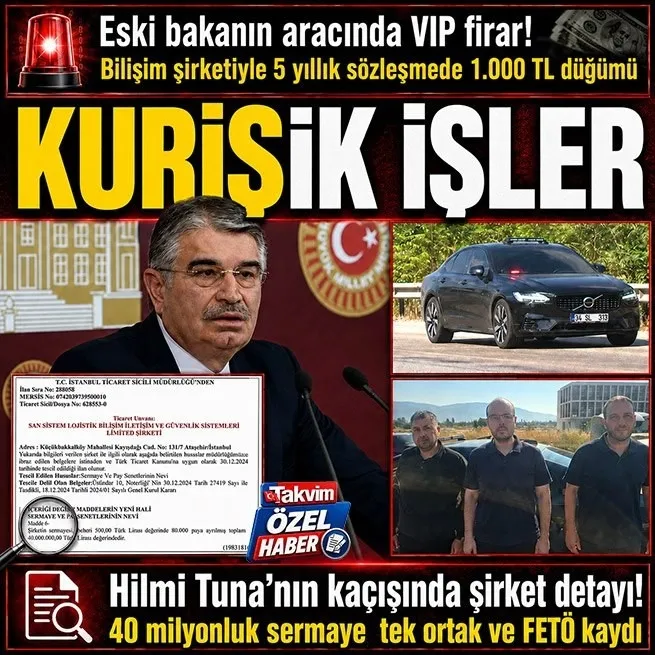 Hilmi Tuna Kuriş’in kaçış aracında yeni detaylar ortaya çıktı! 1.000 TL’lik sözleşme, 40 milyonluk şirket